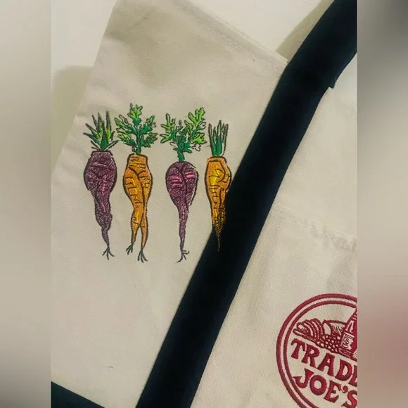 NWT Trader Joe's canvas tote with embroidery - Picture 1 of 12